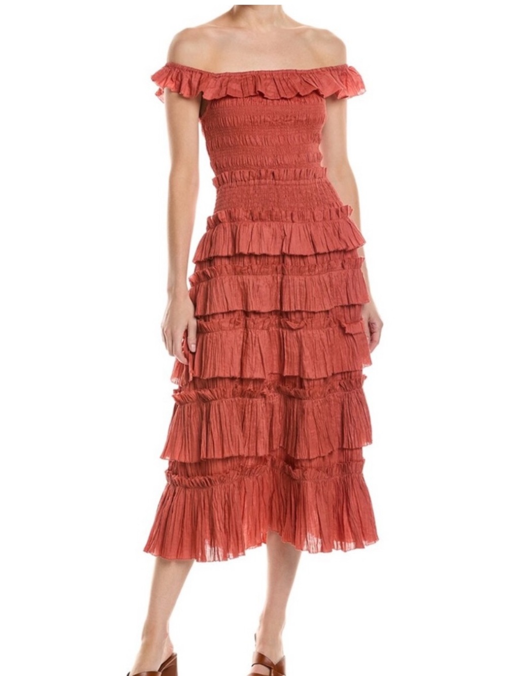 Sea New York Micah Ramie Flutter Ruffle Sleeveless Dress